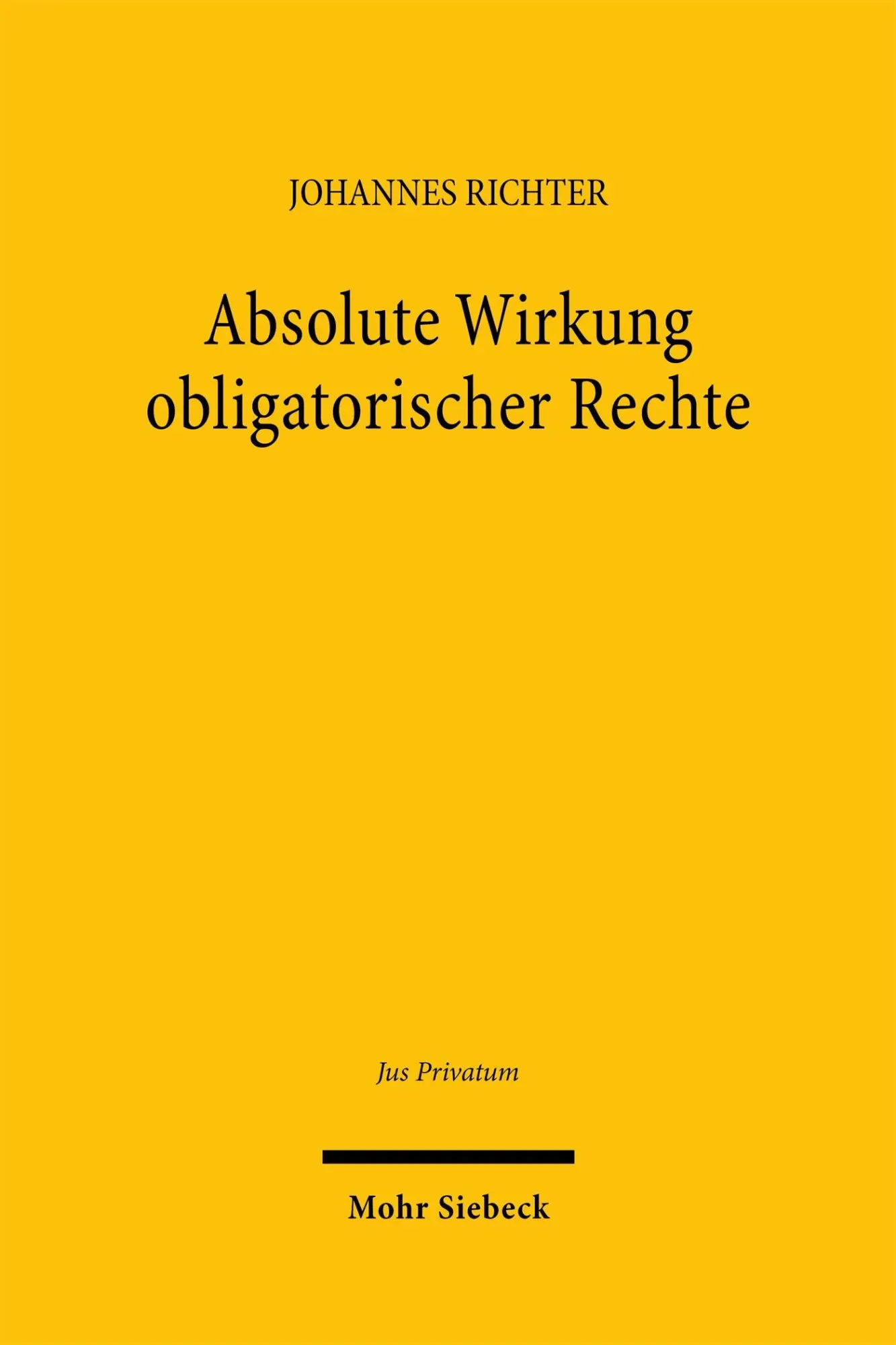 Cover: 9783161646751 | Absolute Wirkung obligatorischer Rechte | Johannes Richter | Buch