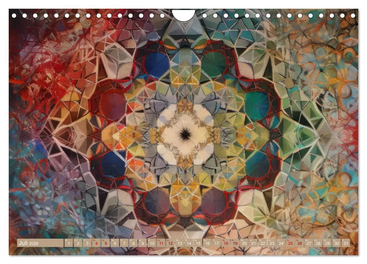Bild: 9783457376751 | Geometrische Kaleidoskope (Wandkalender 2026 DIN A4 quer), CALVENDO...