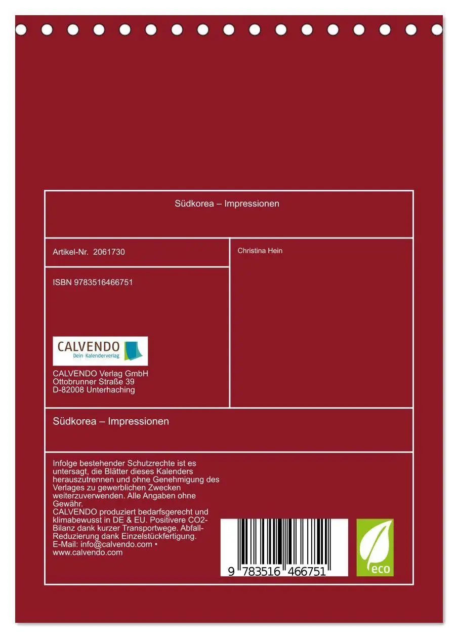 Bild: 9783516466751 | Südkorea - Impressionen (Tischkalender 2026 DIN A5 hoch), CALVENDO...