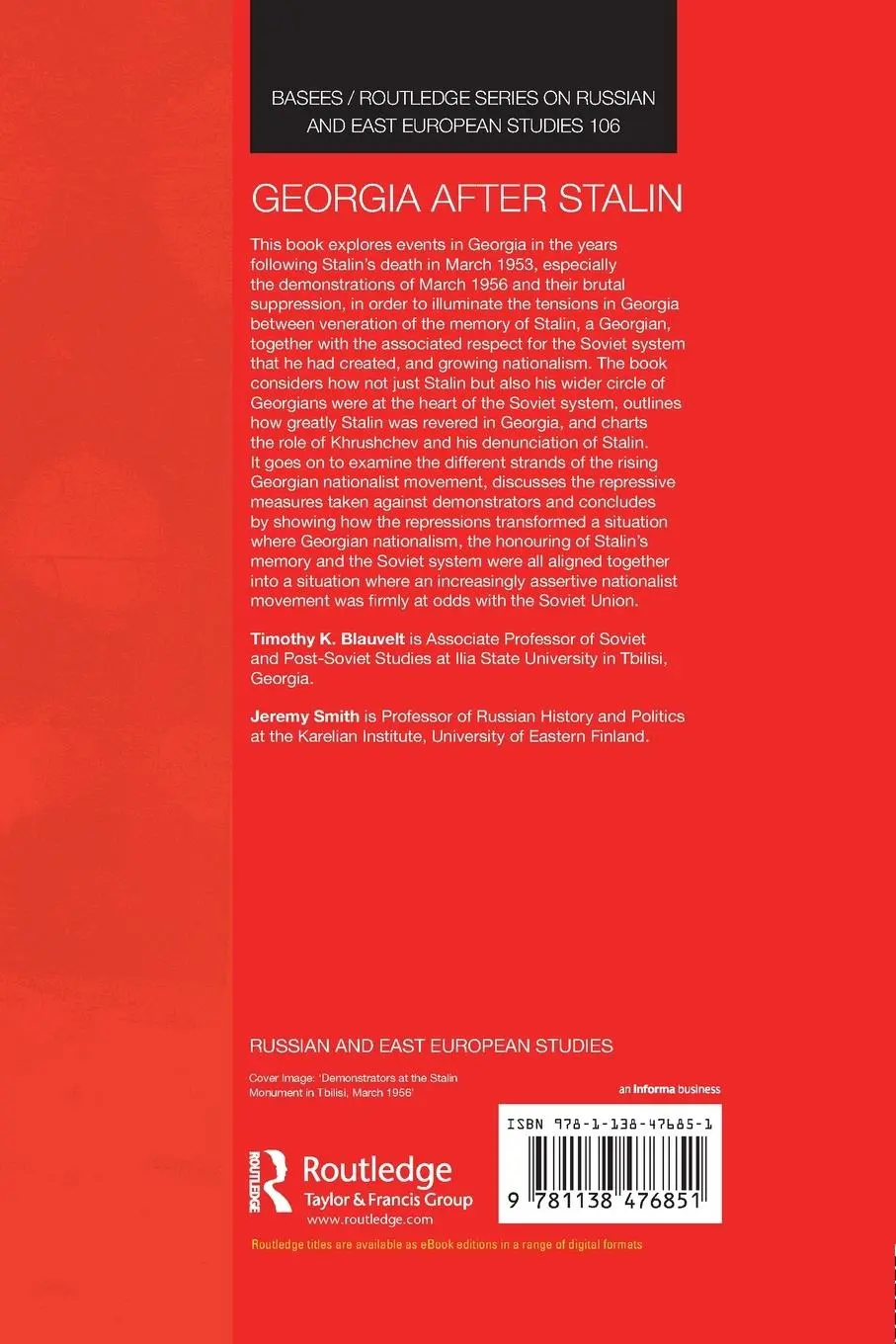 Rückseite: 9781138476851 | Georgia after Stalin | Nationalism and Soviet power | Blauvelt (u. a.)