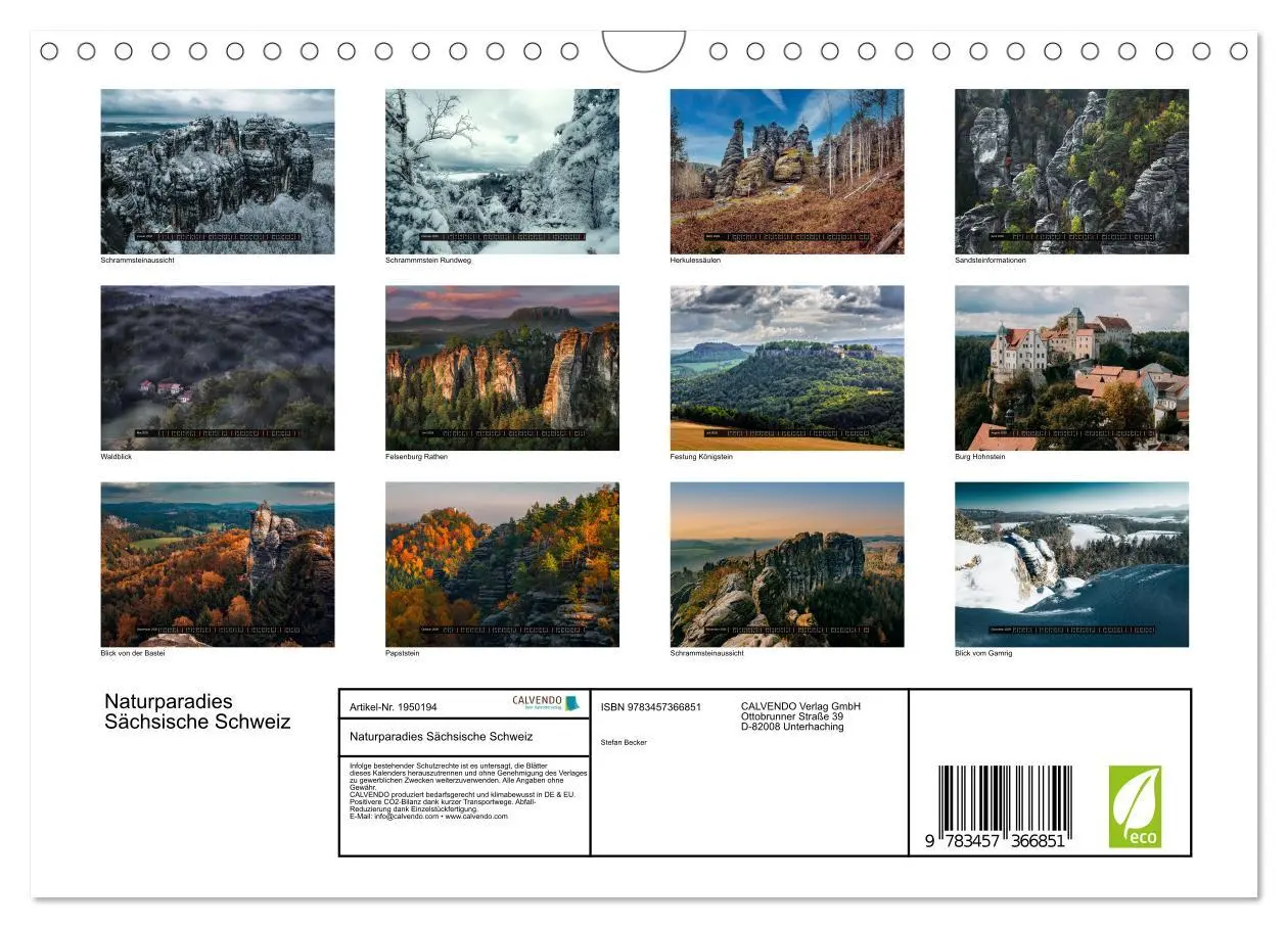 Bild: 9783457366851 | Naturparadies Sächsische Schweiz (Wandkalender 2026 DIN A4 quer),...