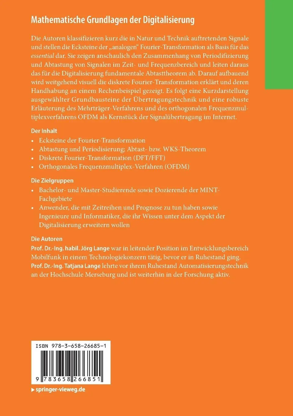 Rückseite: 9783658266851 | Mathematische Grundlagen der Digitalisierung | Tatjana Lange (u. a.)