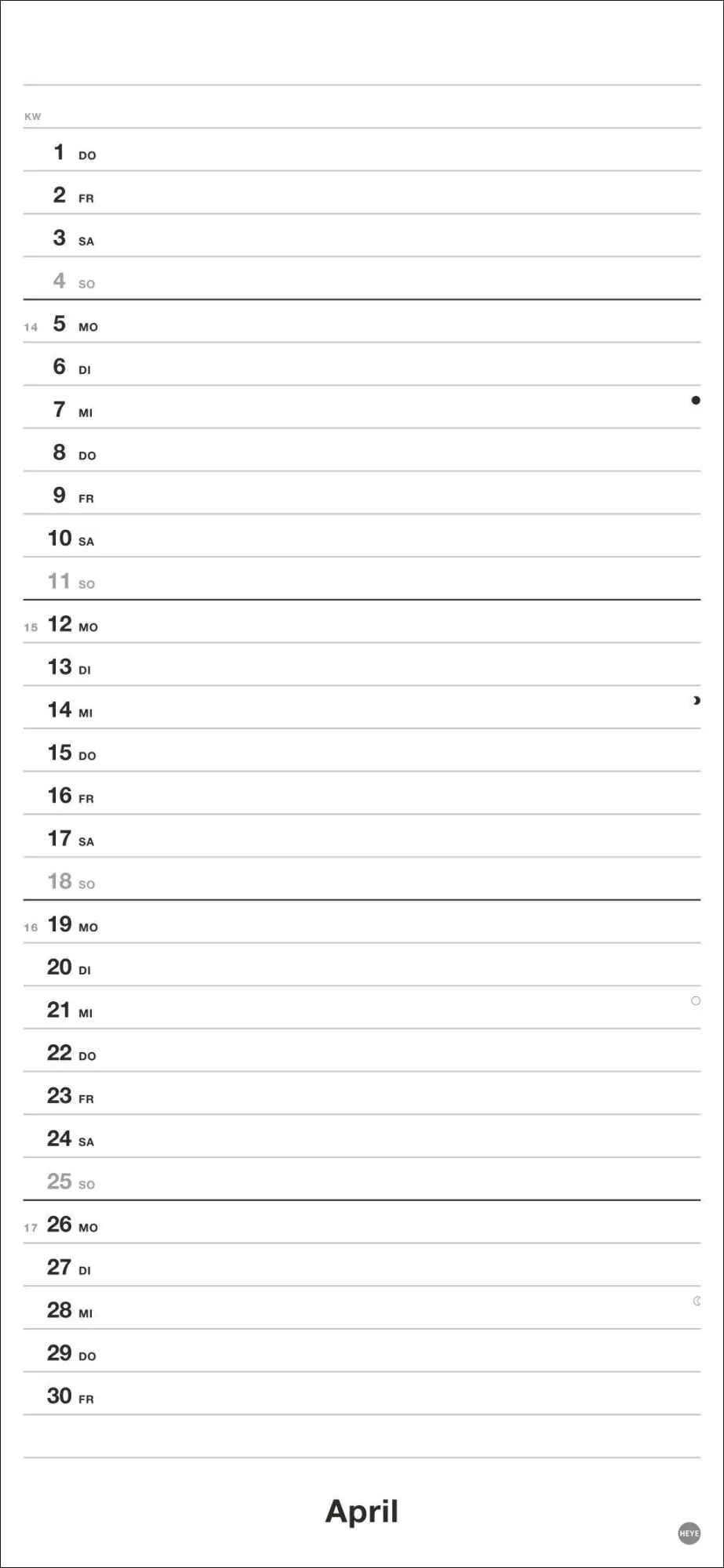 Bild: 9783756416851 | Black&amp;White Planer 2027 | Kalender | Bürokalender Heye | 14 S. | 2027