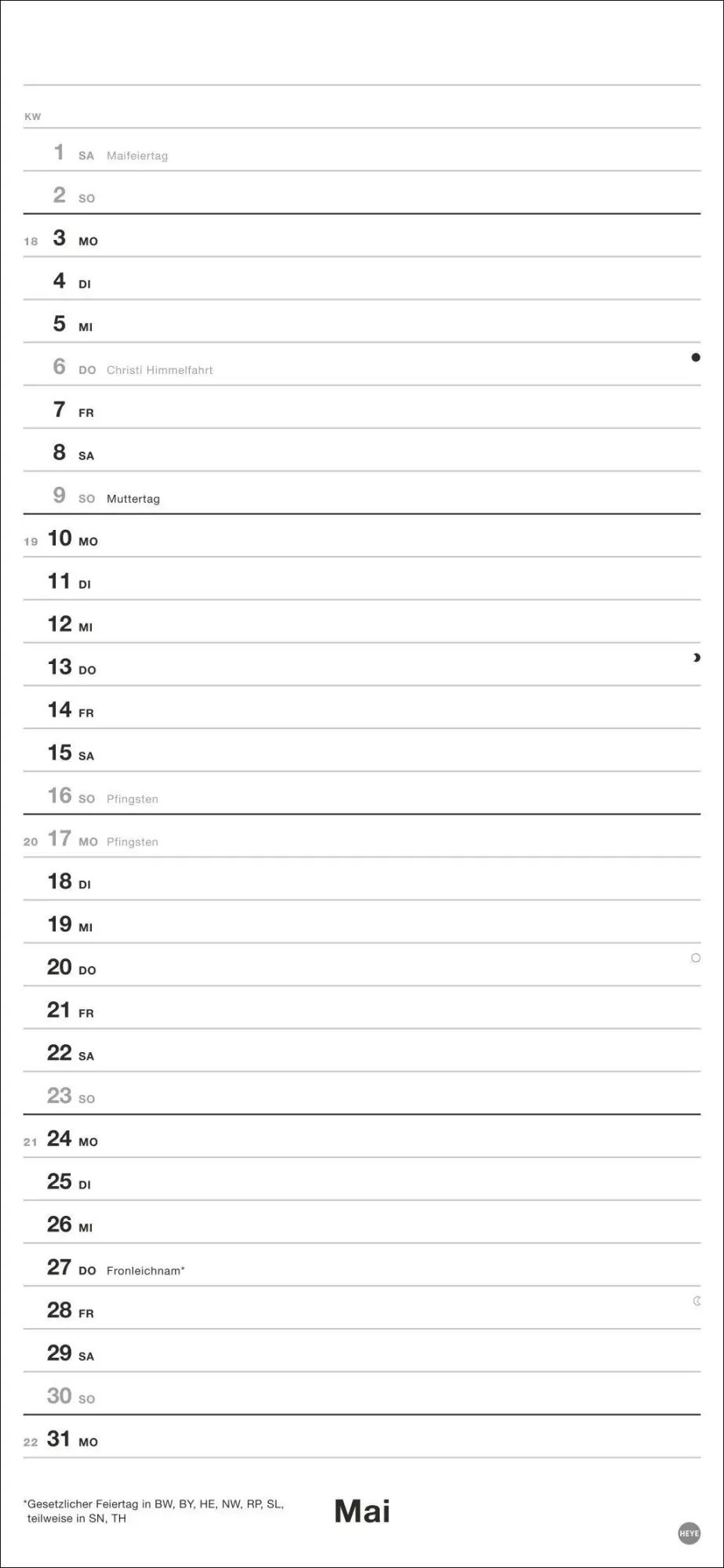 Bild: 9783756416851 | Black&amp;White Planer 2027 | Kalender | Bürokalender Heye | 14 S. | 2027