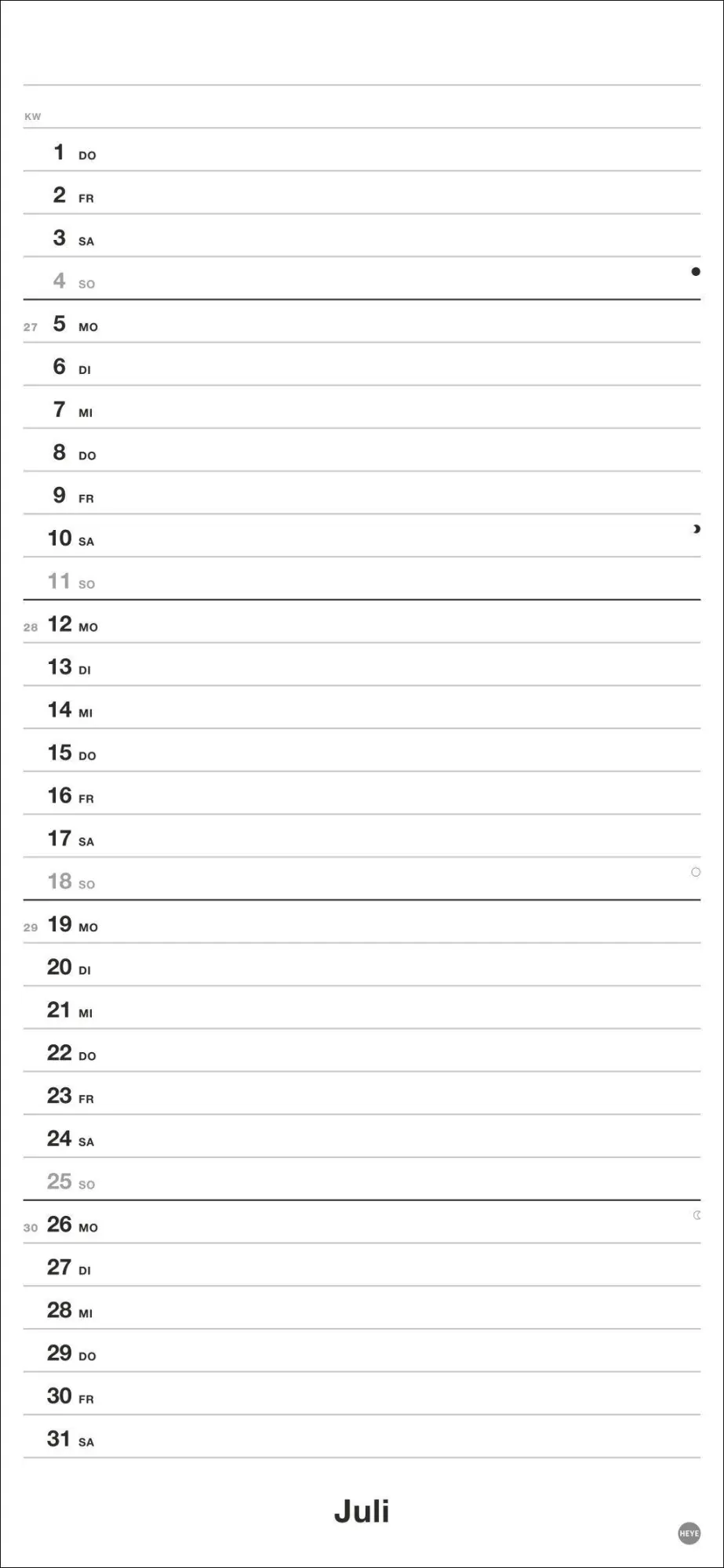 Bild: 9783756416851 | Black&amp;White Planer 2027 | Kalender | Bürokalender Heye | 14 S. | 2027