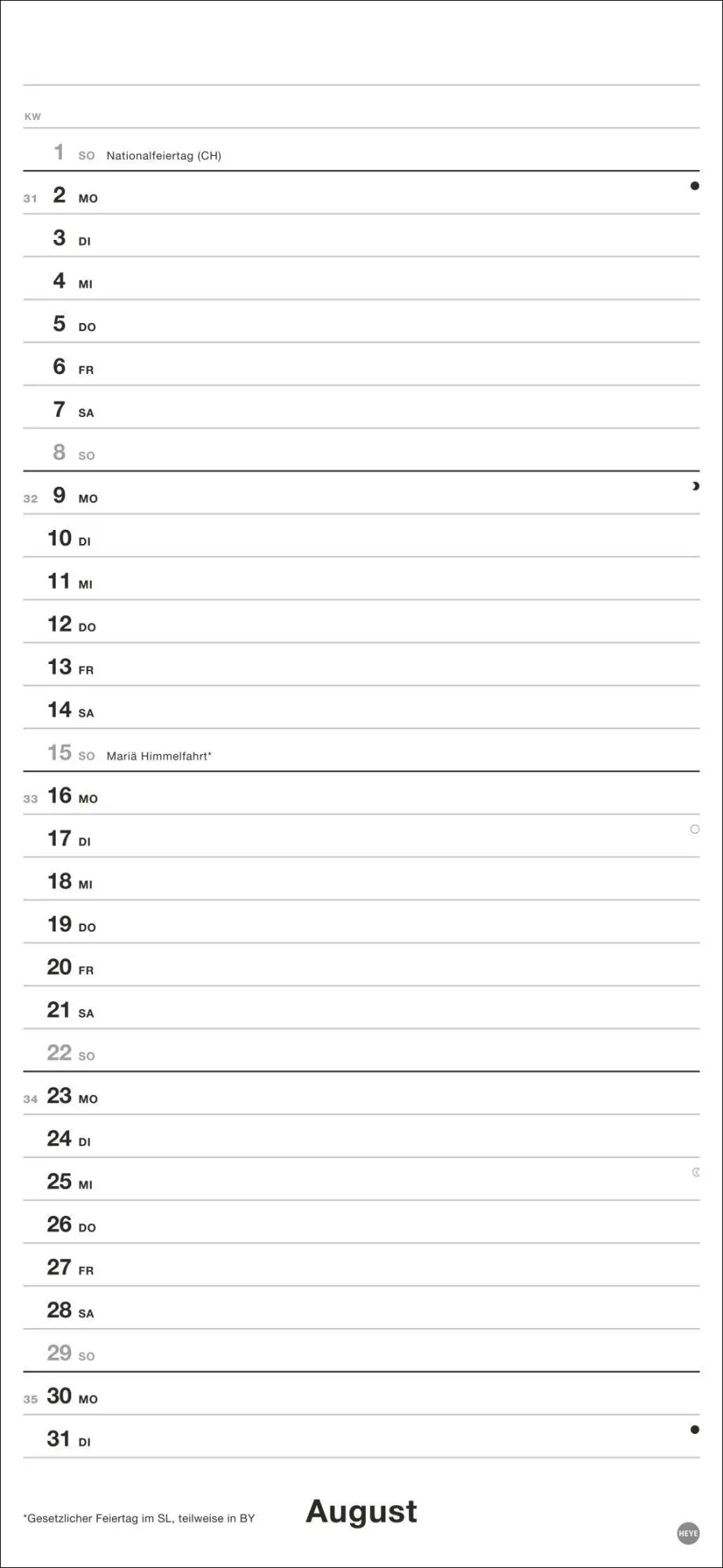 Bild: 9783756416851 | Black&amp;White Planer 2027 | Kalender | Bürokalender Heye | 14 S. | 2027