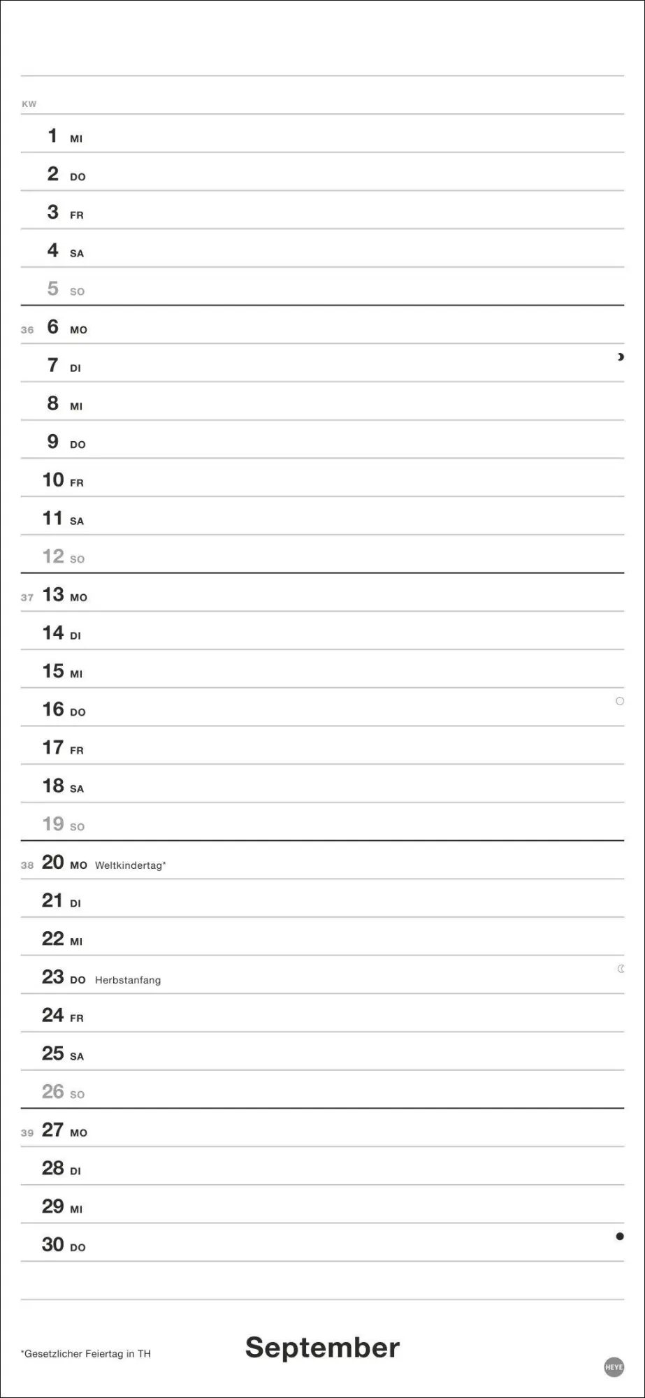 Bild: 9783756416851 | Black&amp;White Planer 2027 | Kalender | Bürokalender Heye | 14 S. | 2027