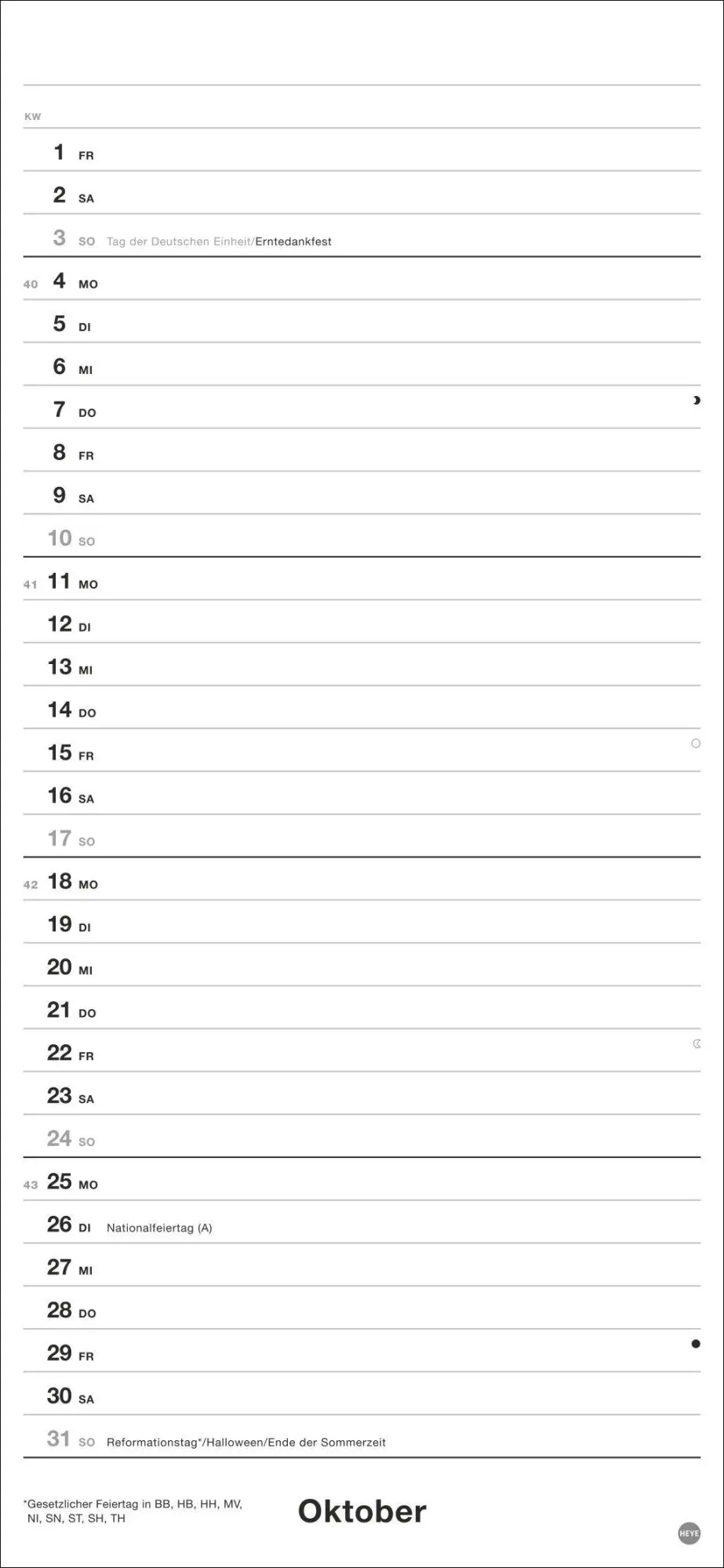Bild: 9783756416851 | Black&amp;White Planer 2027 | Kalender | Bürokalender Heye | 14 S. | 2027