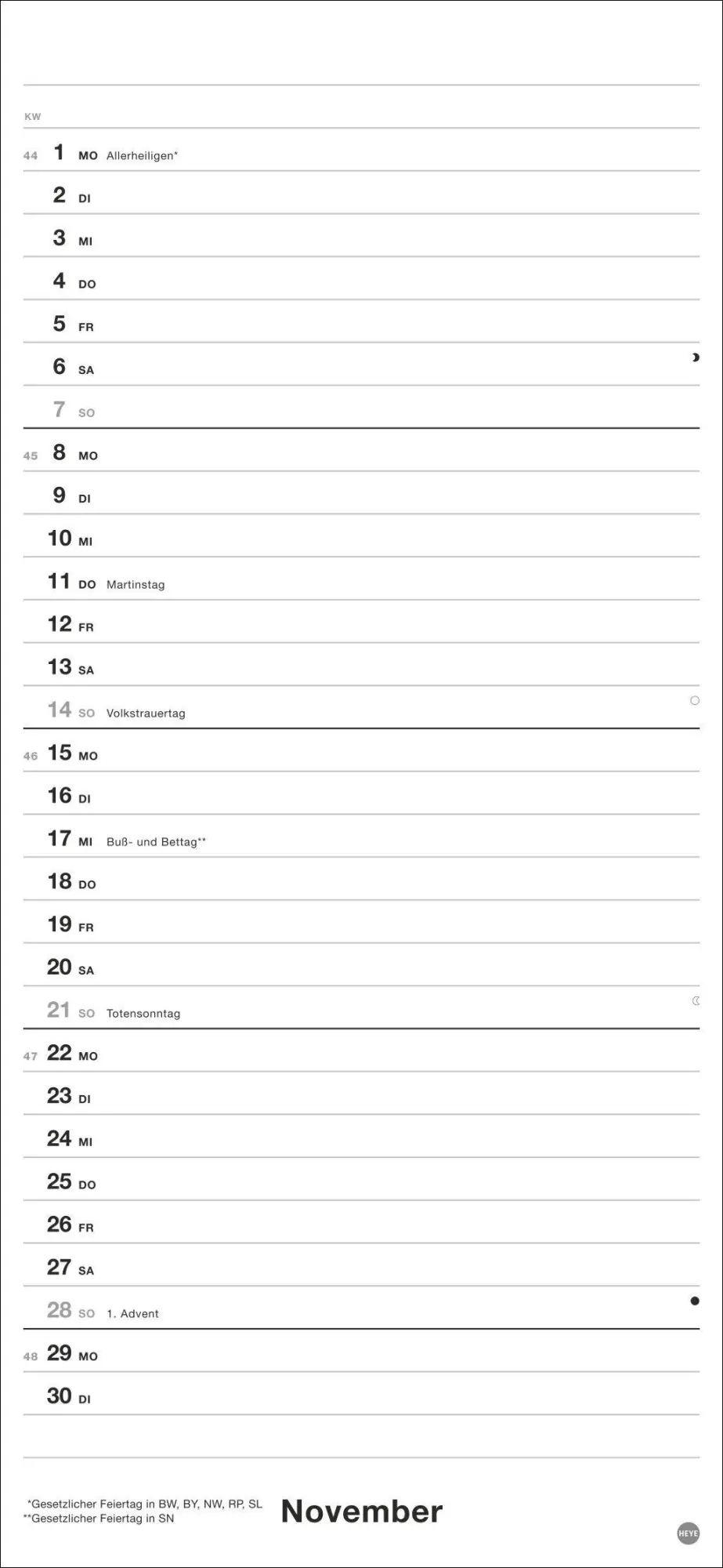 Bild: 9783756416851 | Black&amp;White Planer 2027 | Kalender | Bürokalender Heye | 14 S. | 2027