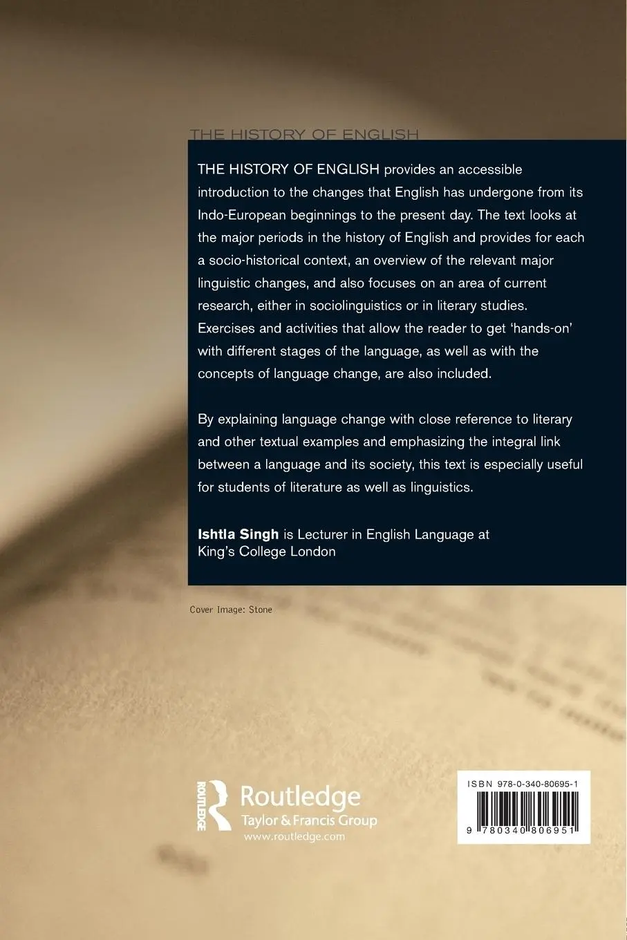 Rückseite: 9780340806951 | The History of English | A Student's Guide | Ishtla Singh | Buch