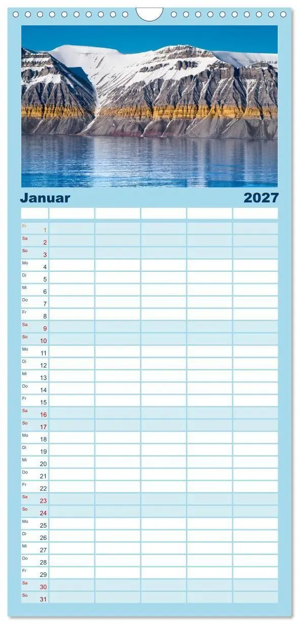 Bild: 9783594286951 | Familienplaner 2027 - Spitzbergen im Sommer mit 5 Spalten...