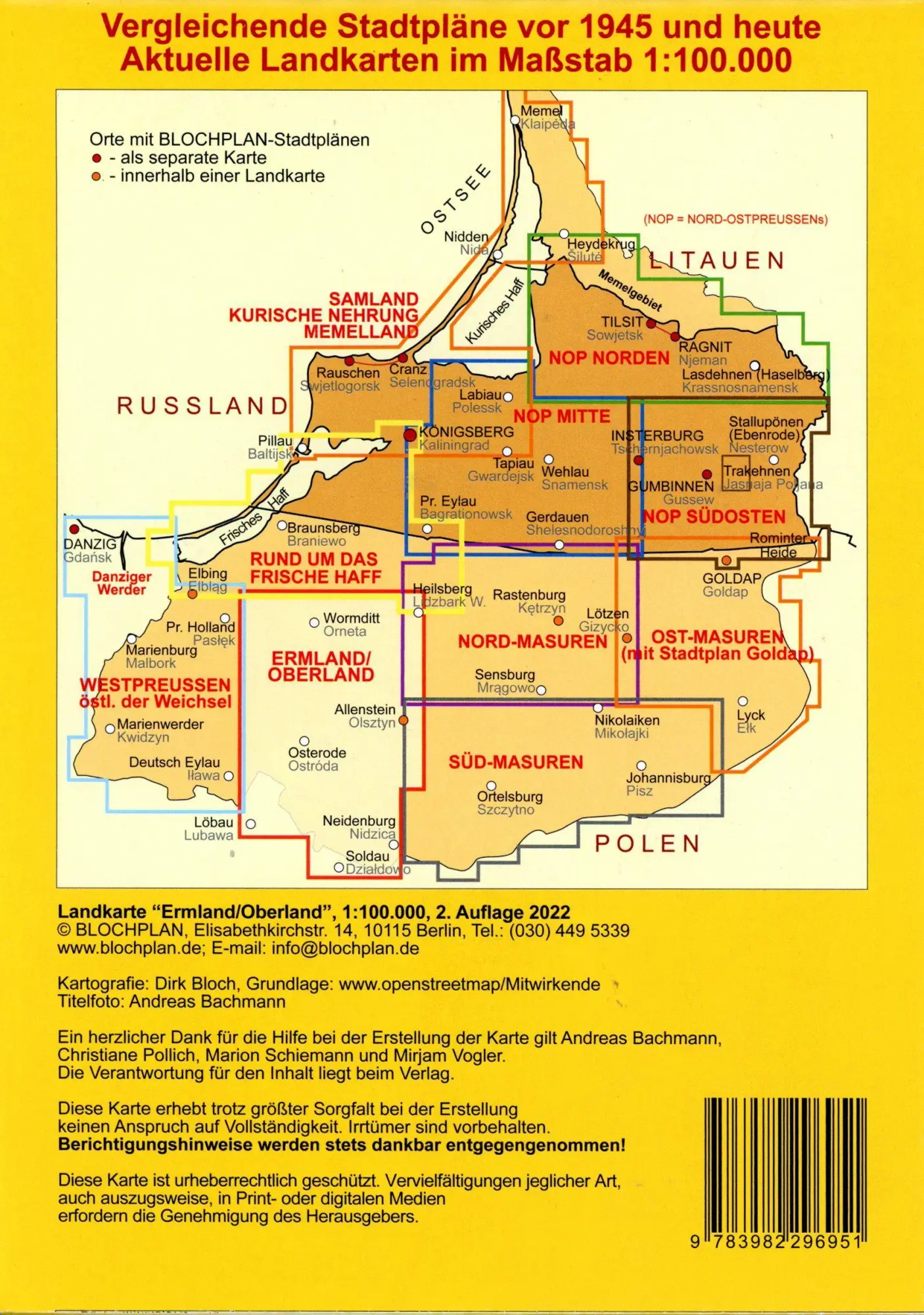 Bild: 9783982296951 | Landkarte Ermland/Oberland 1 : 100.000 | Dirk Bloch | (Land-)Karte