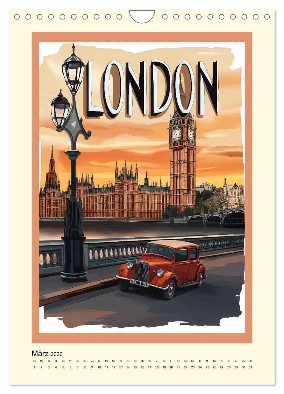 Bild: 9783457247051 | Weltreise - nostalgische Poster (Wandkalender 2026 DIN A4 hoch),...