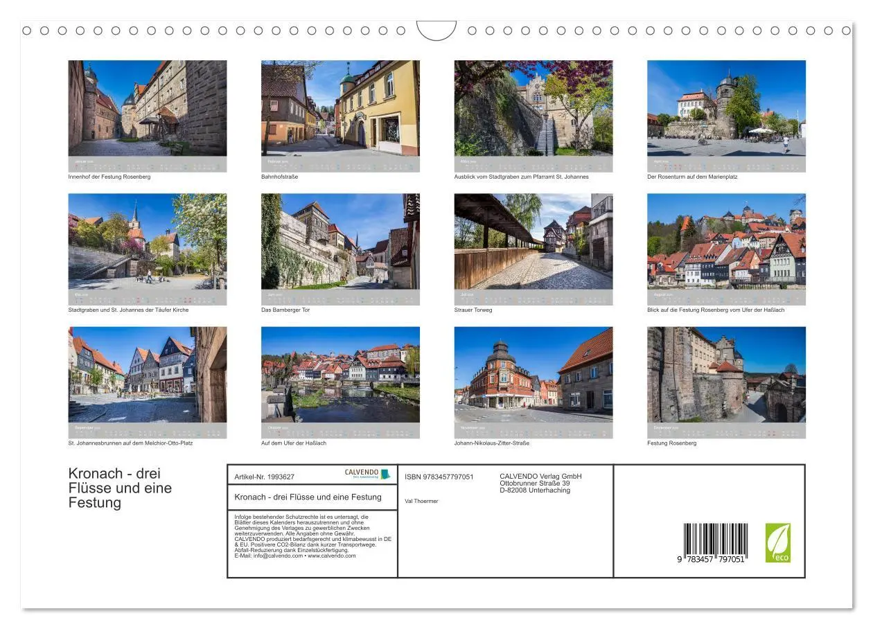 Bild: 9783457797051 | Kronach - drei Flüsse und eine Festung (Wandkalender 2026 DIN A3...