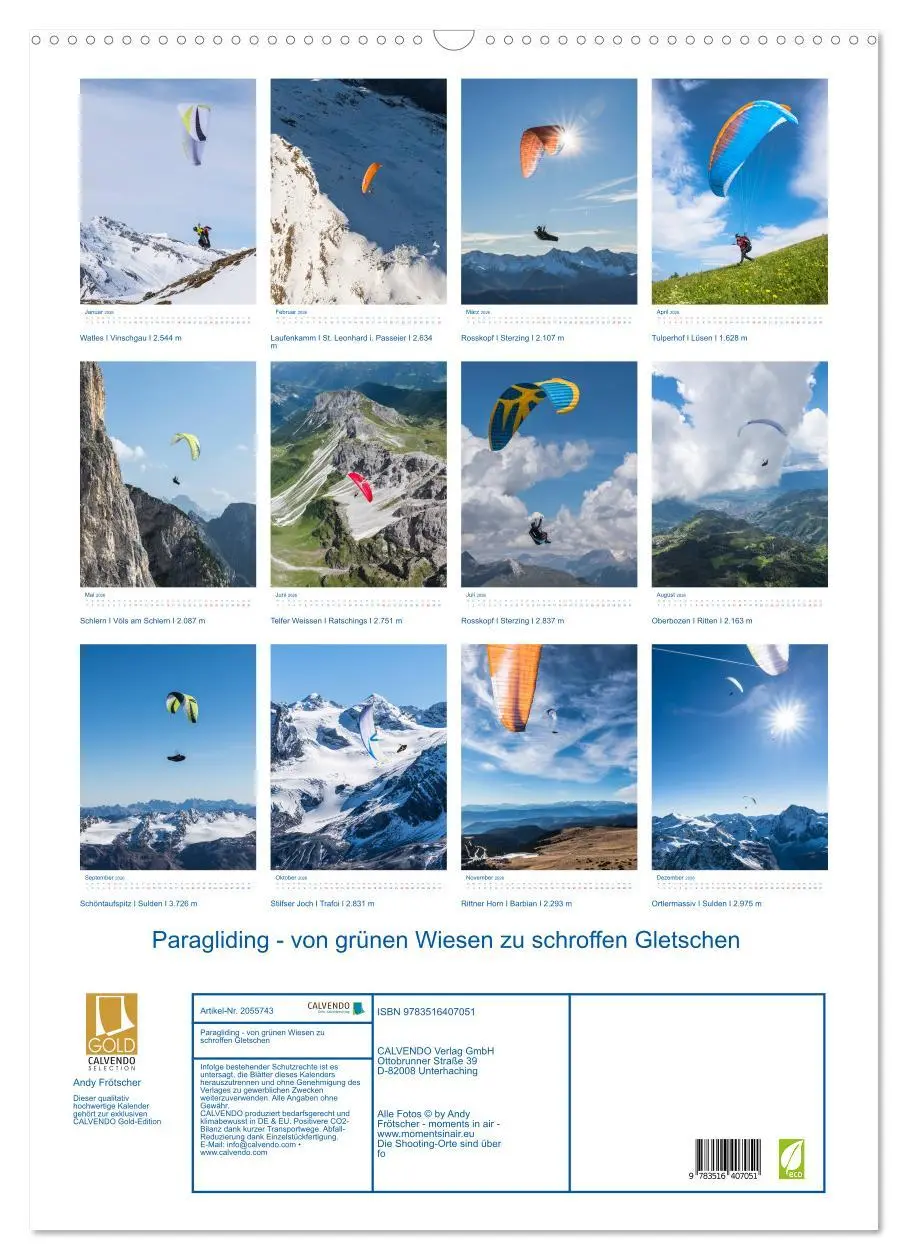 Bild: 9783516407051 | Paragliding - von grünen Wiesen zu schroffen Gletschen...