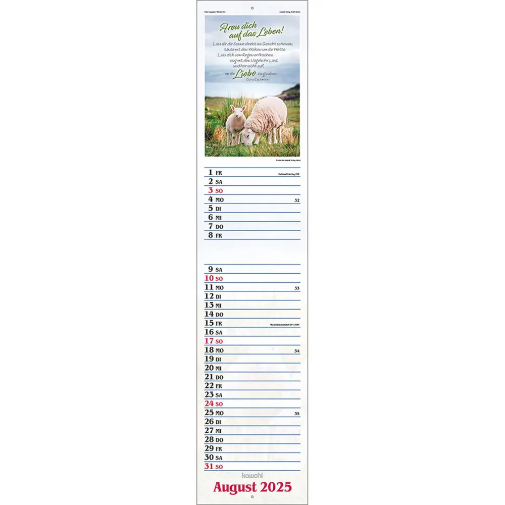 Bild: 9783754867051 | Das will ich mir schreiben in Herz und Sinn 2025 | Kalender | Deutsch