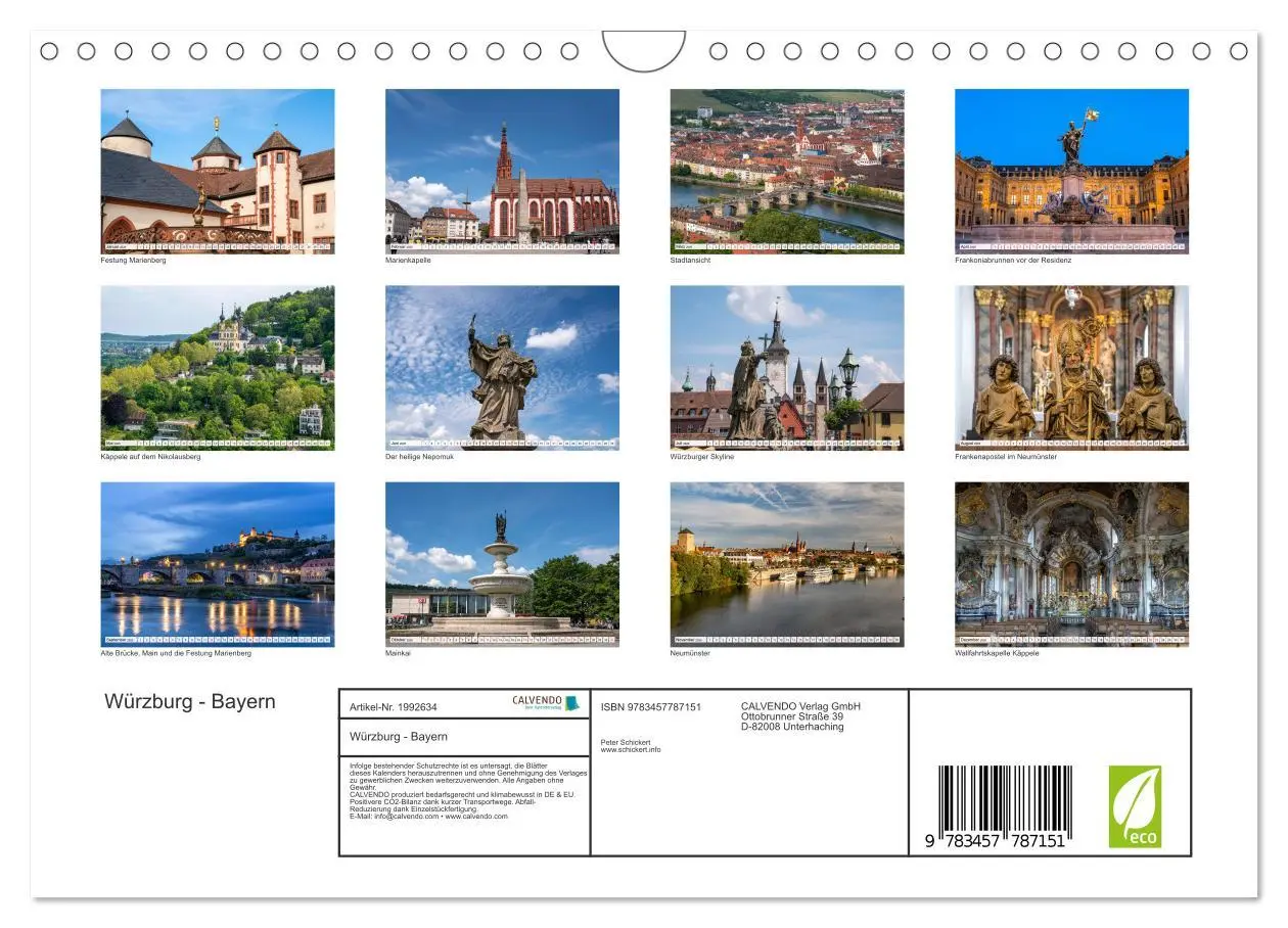 Bild: 9783457787151 | Würzburg - Bayern (Wandkalender 2026 DIN A4 quer), CALVENDO...