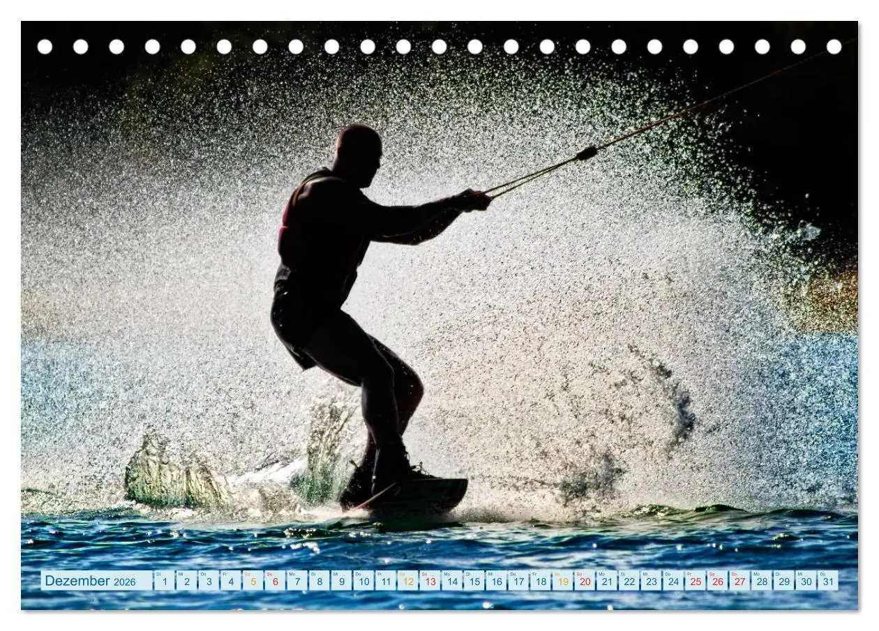 Bild: 9783457857151 | Wakeboarden (Tischkalender 2026 DIN A5 quer), CALVENDO Monatskalender