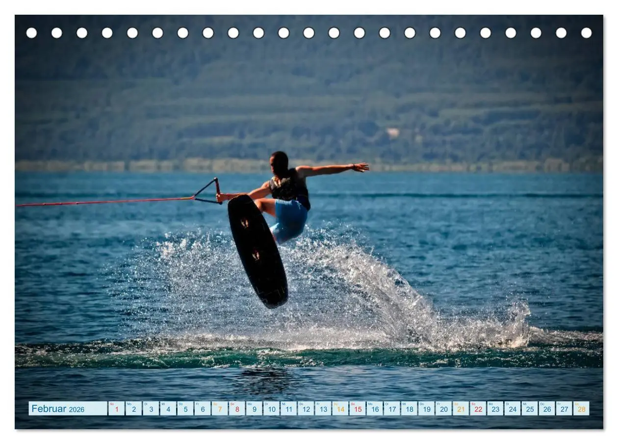 Bild: 9783457857151 | Wakeboarden (Tischkalender 2026 DIN A5 quer), CALVENDO Monatskalender