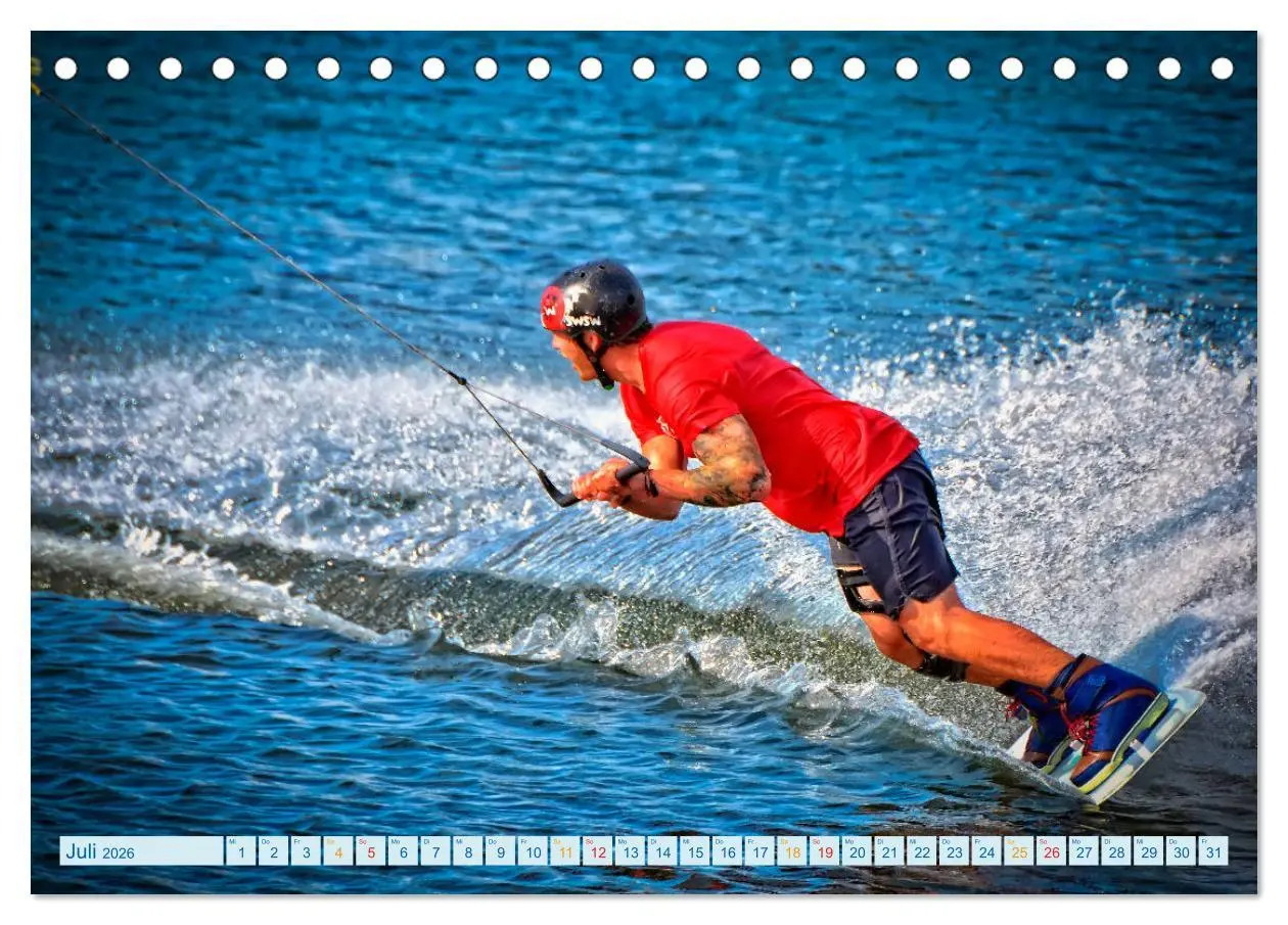 Bild: 9783457857151 | Wakeboarden (Tischkalender 2026 DIN A5 quer), CALVENDO Monatskalender