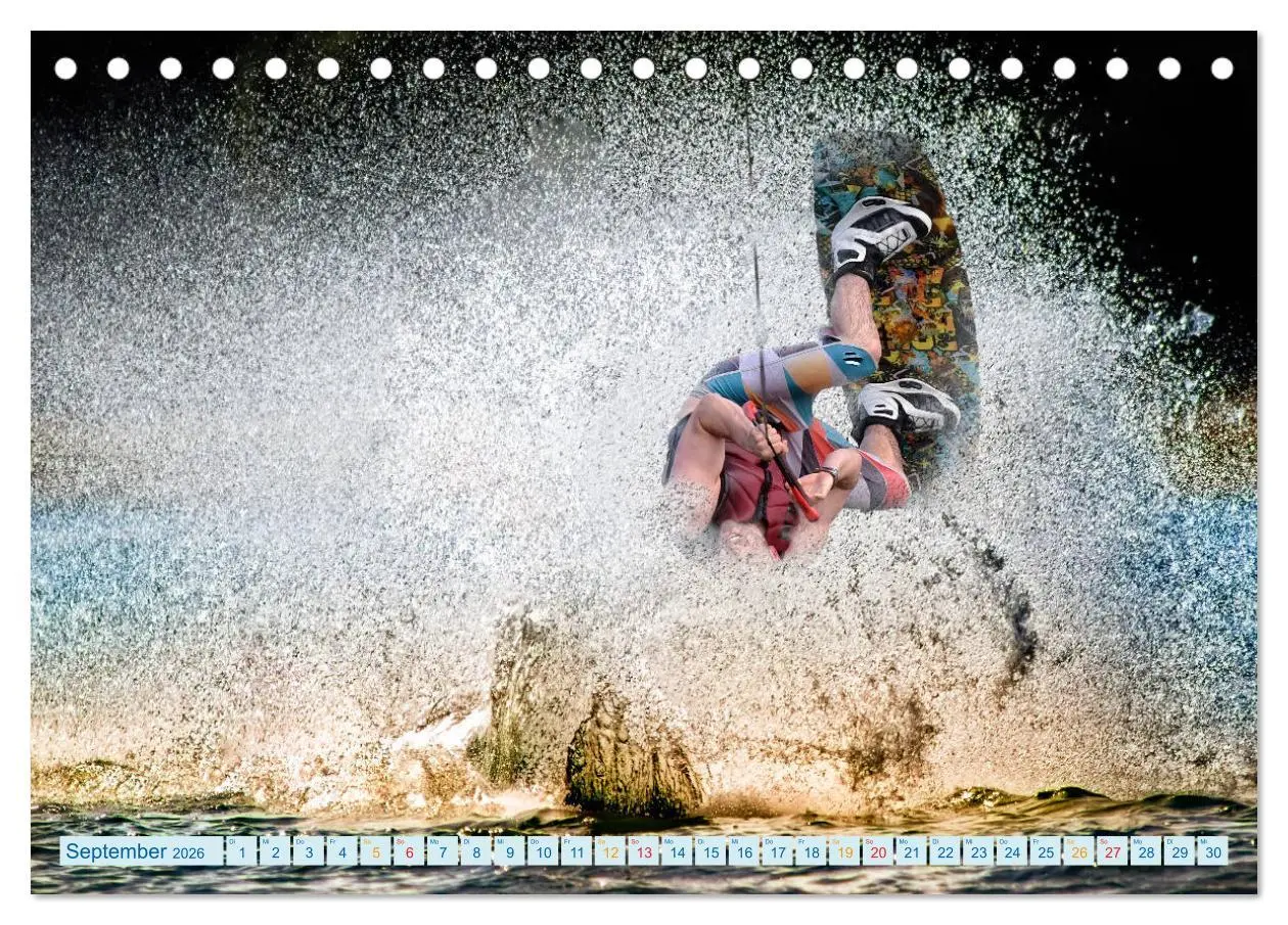 Bild: 9783457857151 | Wakeboarden (Tischkalender 2026 DIN A5 quer), CALVENDO Monatskalender