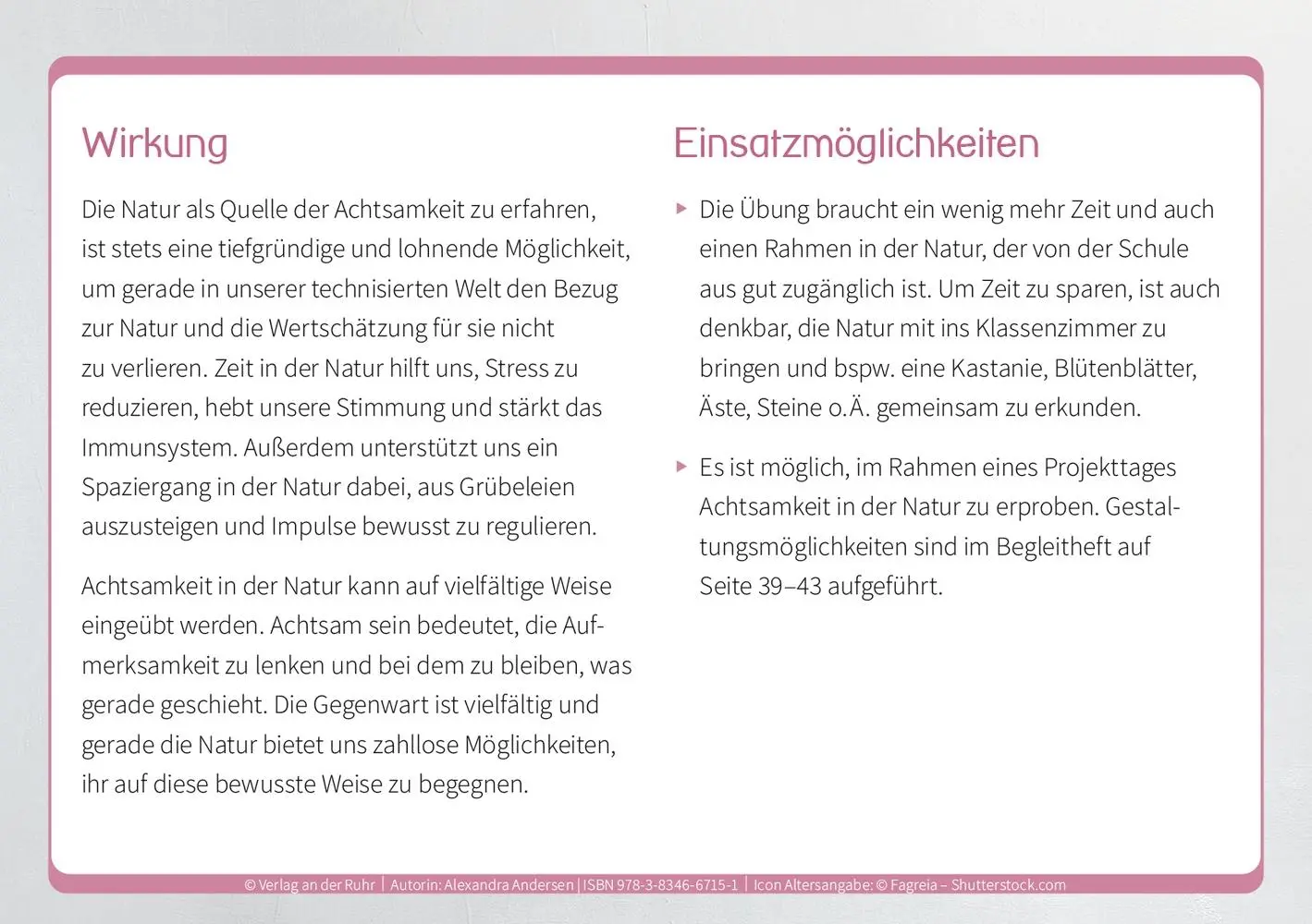 Bild: 9783834667151 | Achtsamkeitsübungen für die Sekundarstufe | Alexandra Andersen | Box