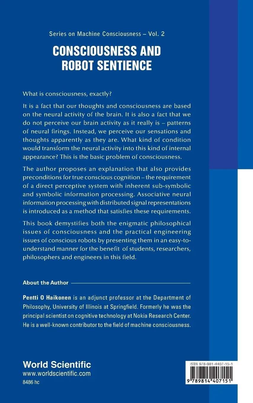 Rückseite: 9789814407151 | CONSCIOUSNESS AND ROBOT SENTIENCE | Pentti O Haikonen | Buch | 2012