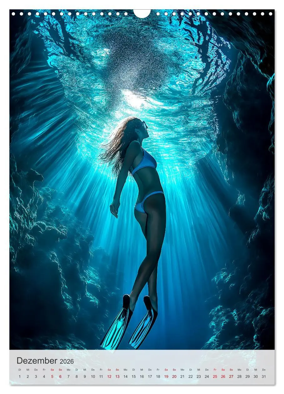 Bild: 9783516247251 | Diving Queens (Wandkalender 2026 DIN A3 hoch), CALVENDO Monatskalender
