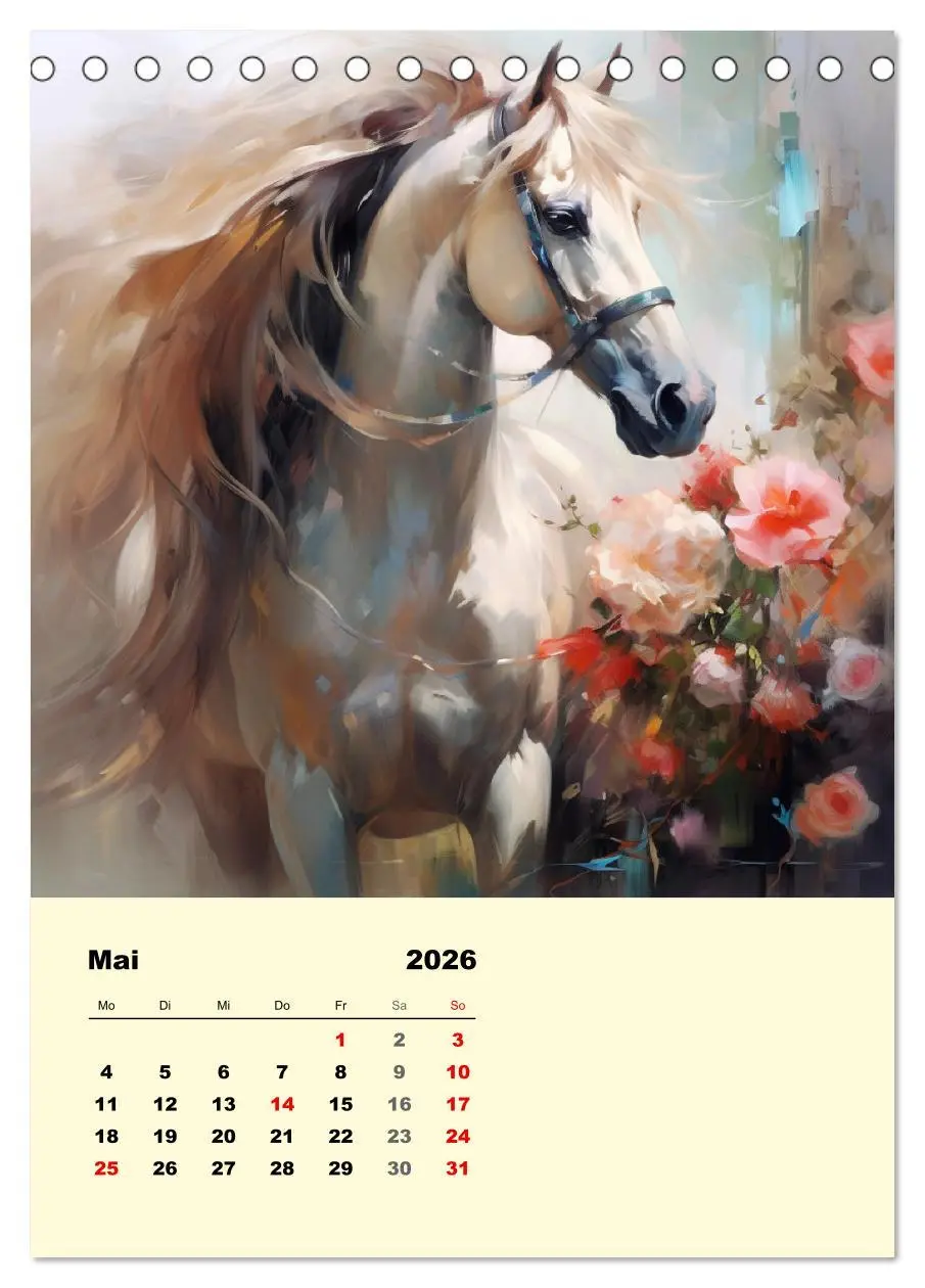 Bild: 9783516317251 | Pferde im romantischen Barockstil (Tischkalender 2026 DIN A5 hoch),...