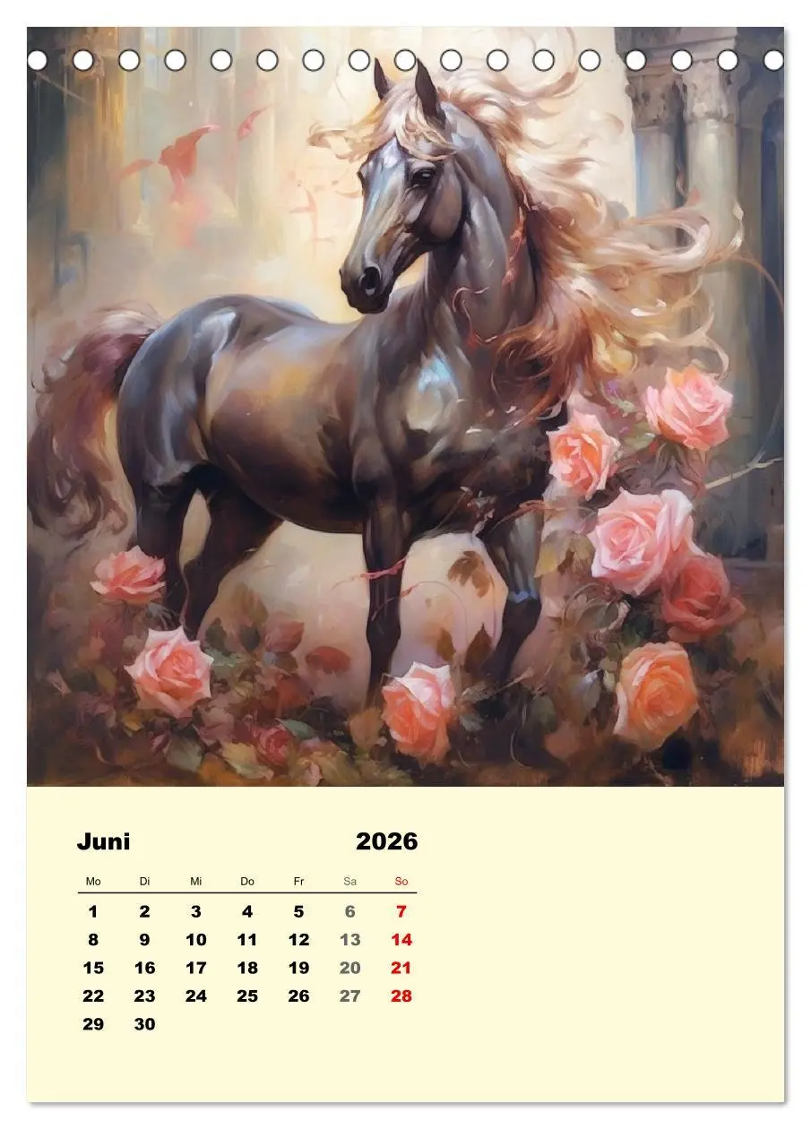 Bild: 9783516317251 | Pferde im romantischen Barockstil (Tischkalender 2026 DIN A5 hoch),...