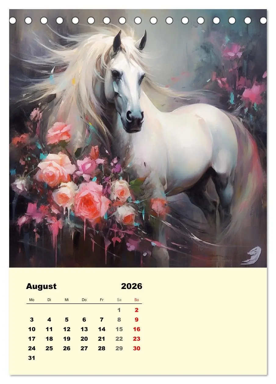 Bild: 9783516317251 | Pferde im romantischen Barockstil (Tischkalender 2026 DIN A5 hoch),...