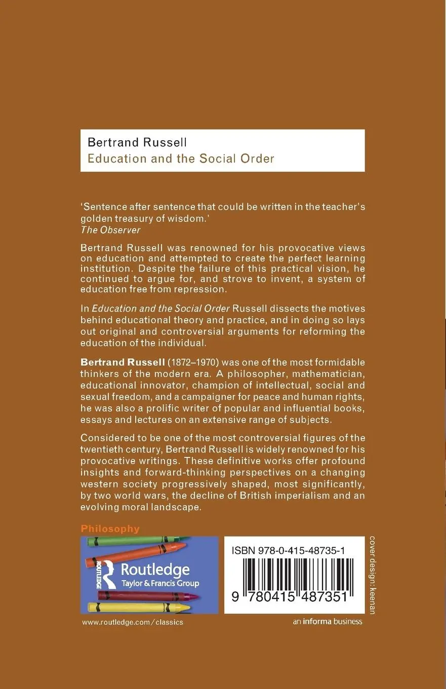 Rückseite: 9780415487351 | Education and the Social Order | Bertrand Russell | Taschenbuch | 2009