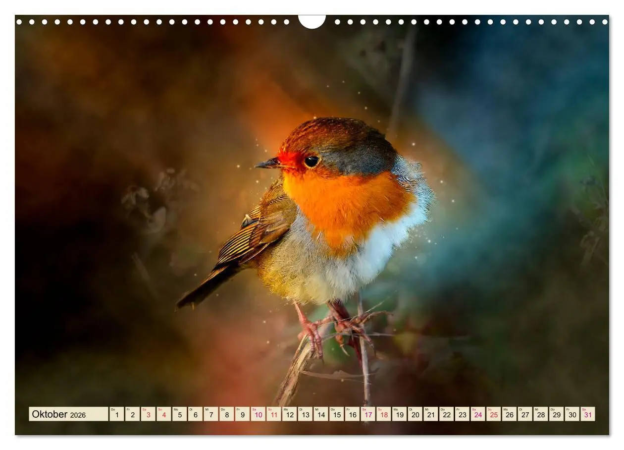 Bild: 9783457837351 | Bei uns im Garten - Rotkehlchen (Wandkalender 2026 DIN A3 quer),...