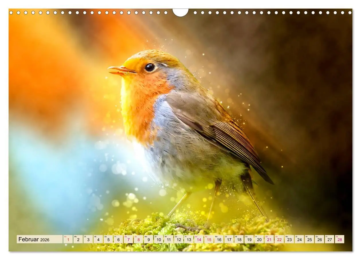 Bild: 9783457837351 | Bei uns im Garten - Rotkehlchen (Wandkalender 2026 DIN A3 quer),...