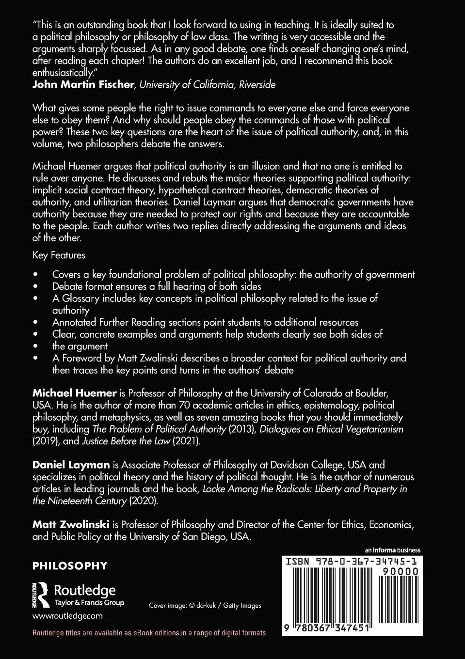 Rückseite: 9780367347451 | Is Political Authority an Illusion? | A Debate | Huemer (u. a.) | Buch
