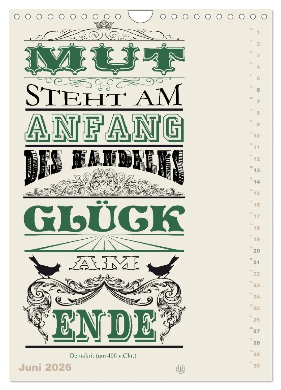 Bild: 9783516467451 | Die schönsten Lebensweisheiten Typo - Kalender (Wandkalender 2026...