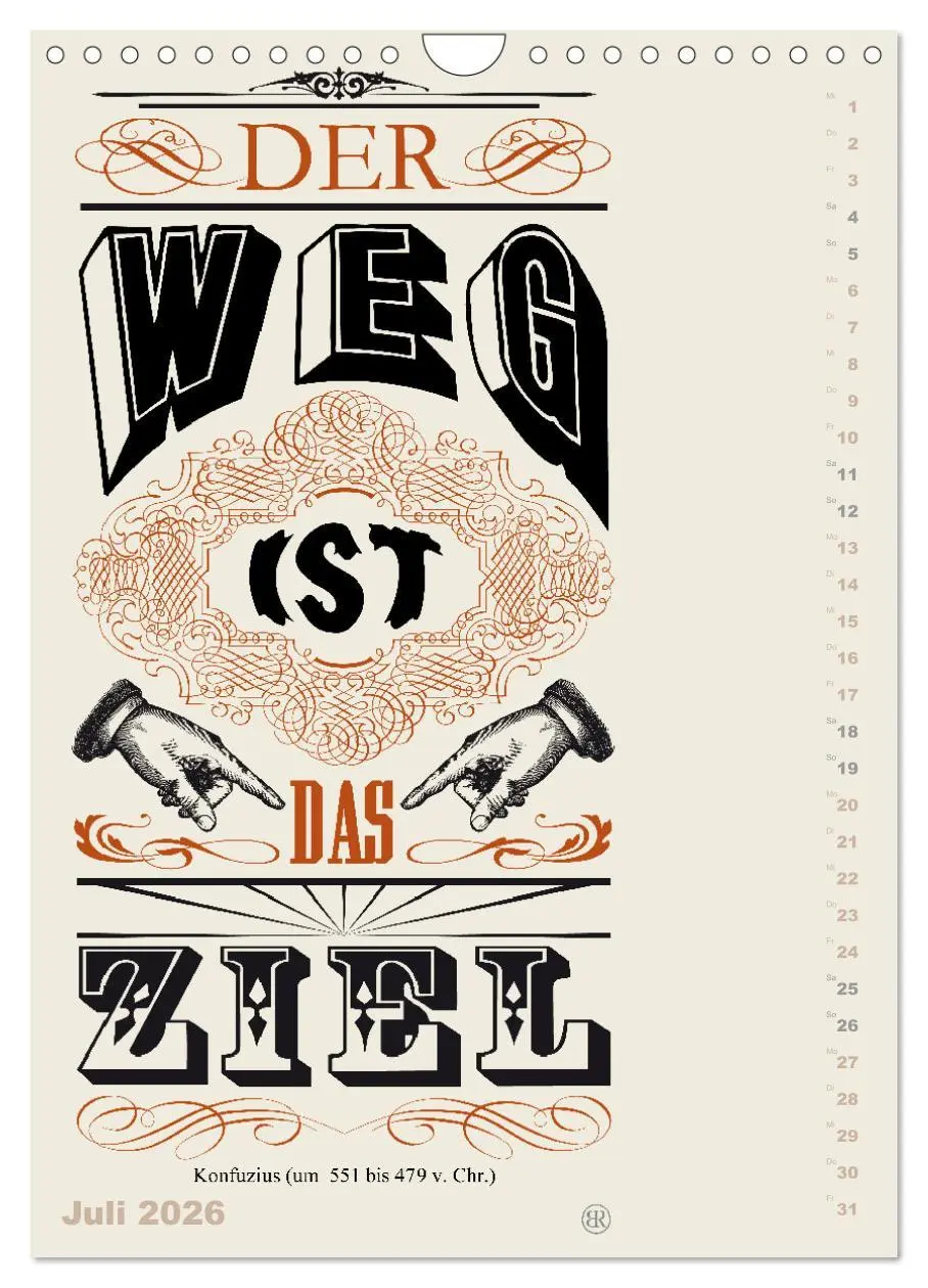Bild: 9783516467451 | Die schönsten Lebensweisheiten Typo - Kalender (Wandkalender 2026...