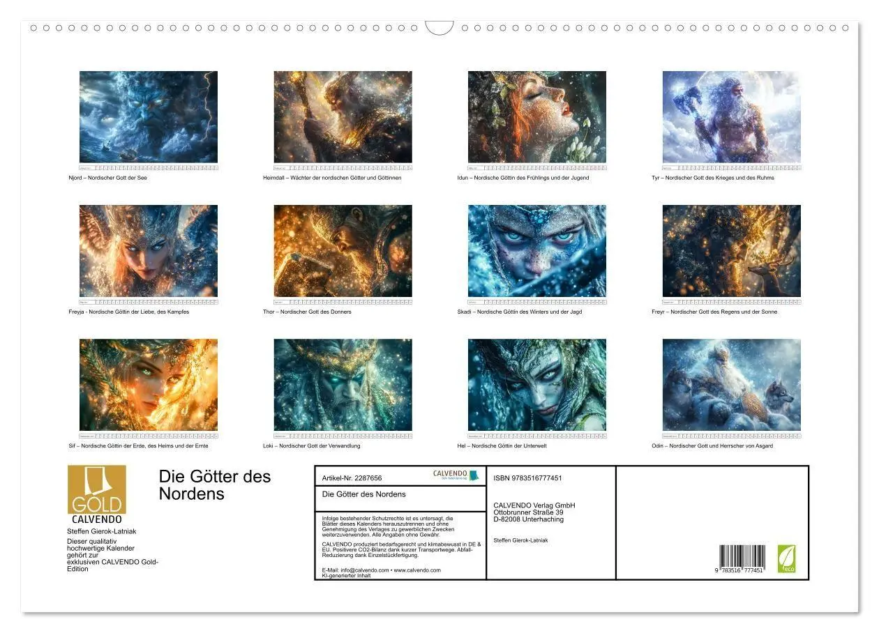 Bild: 9783516777451 | Die Götter des Nordens (Wandkalender 2027 DIN A2 quer), CALVENDO...