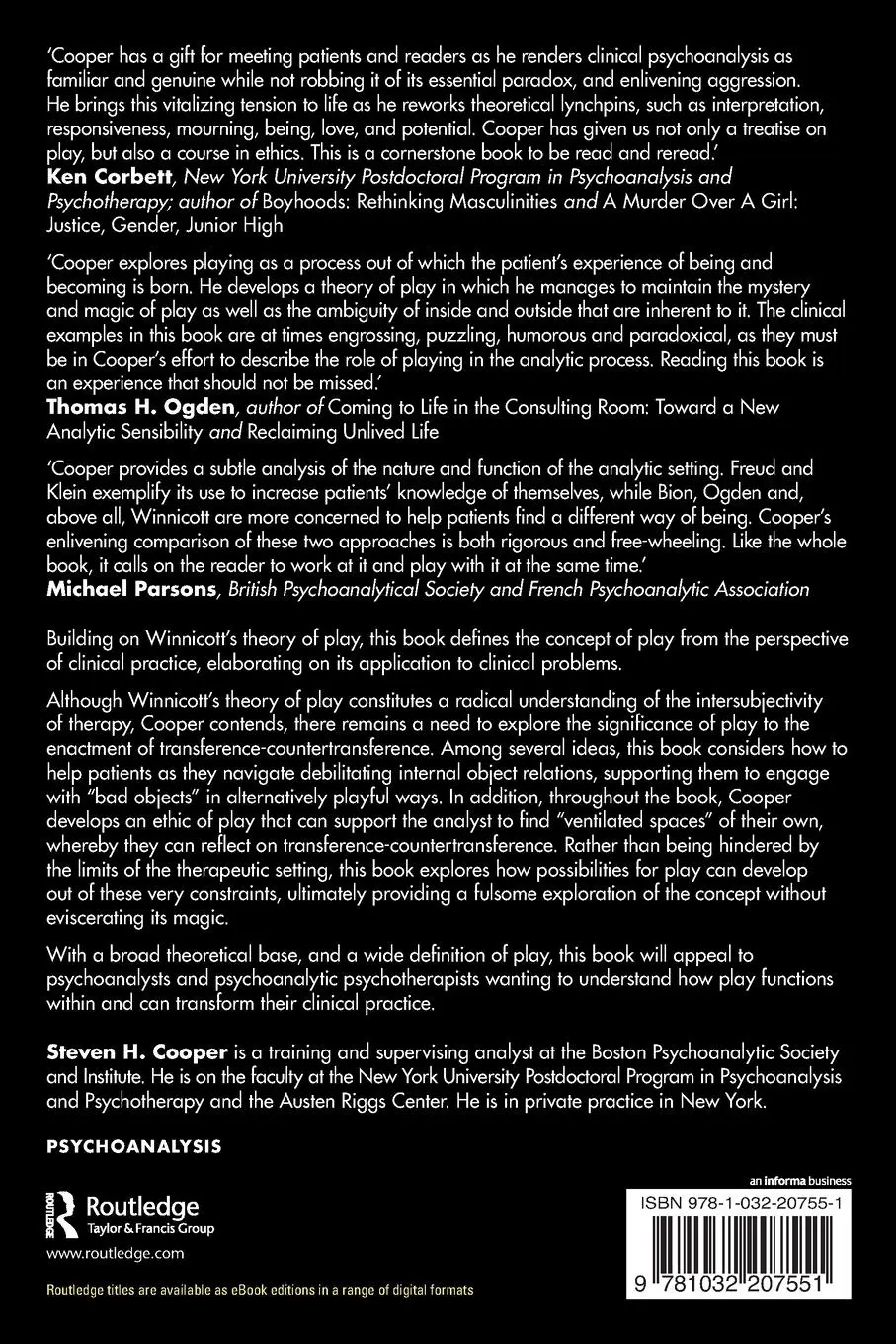Rückseite: 9781032207551 | Playing and Becoming in Psychoanalysis | Steven H. Cooper | Buch