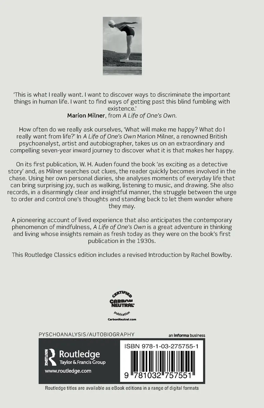 Rückseite: 9781032757551 | A Life of One's Own | Marion Milner | Taschenbuch | Englisch | 2024