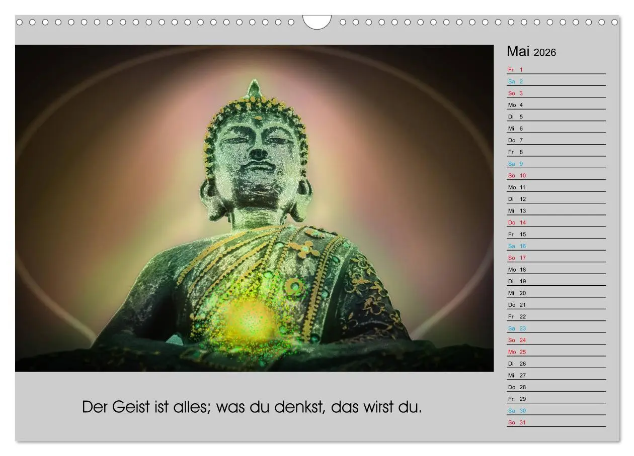 Bild: 9783457817551 | Lebenskraft Buddha (Wandkalender 2026 DIN A3 quer), CALVENDO...