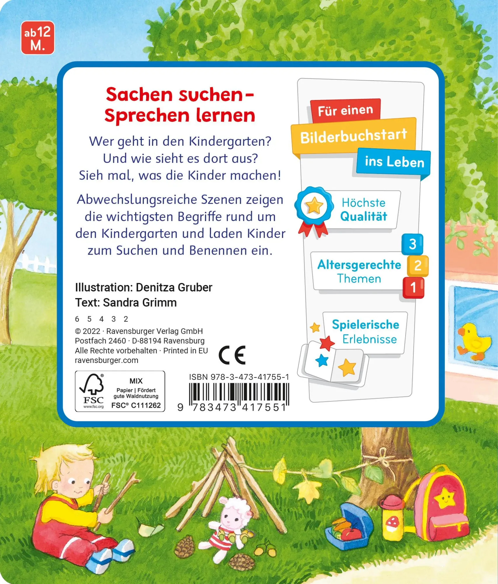 Rückseite: 9783473417551 | Mein erstes Sachen suchen: Mein Kindergarten | Sandra Grimm | Buch