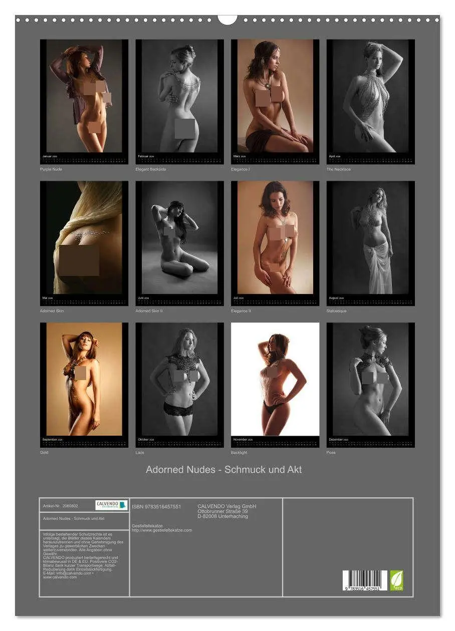 Bild: 9783516457551 | Adorned Nudes - Schmuck und Akt (Wandkalender 2026 DIN A2 hoch),...