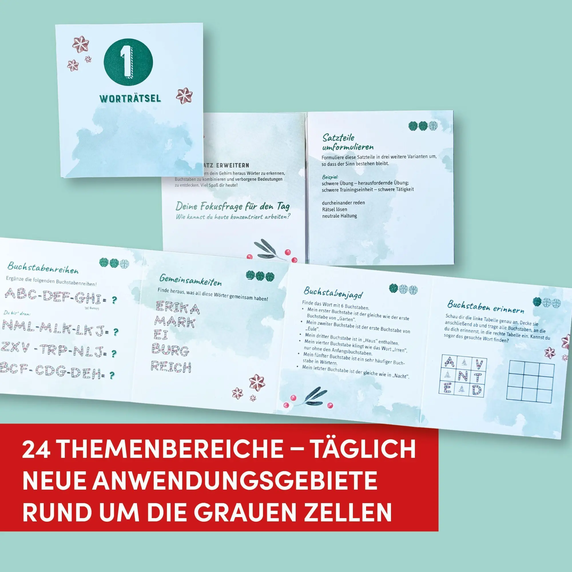 Bild: 4007742187651 | Gehirnjogging - Adventskalender | Romy Oswald | Spiel | Deutsch