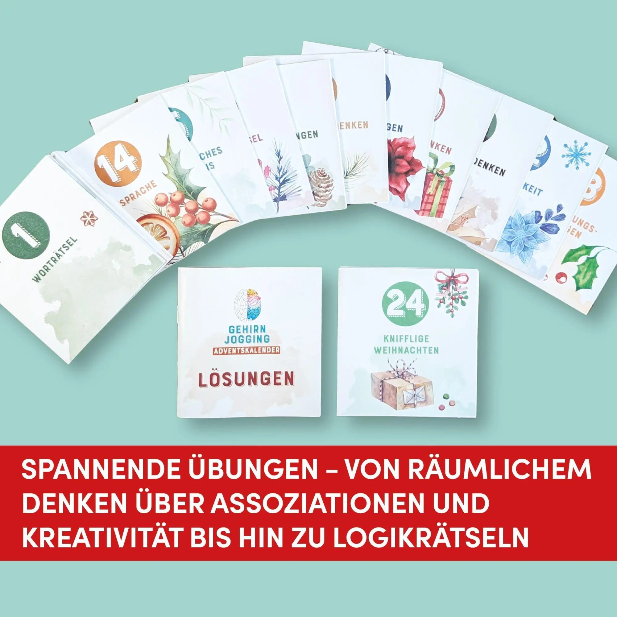 Bild: 4007742187651 | Gehirnjogging - Adventskalender | Romy Oswald | Spiel | Deutsch