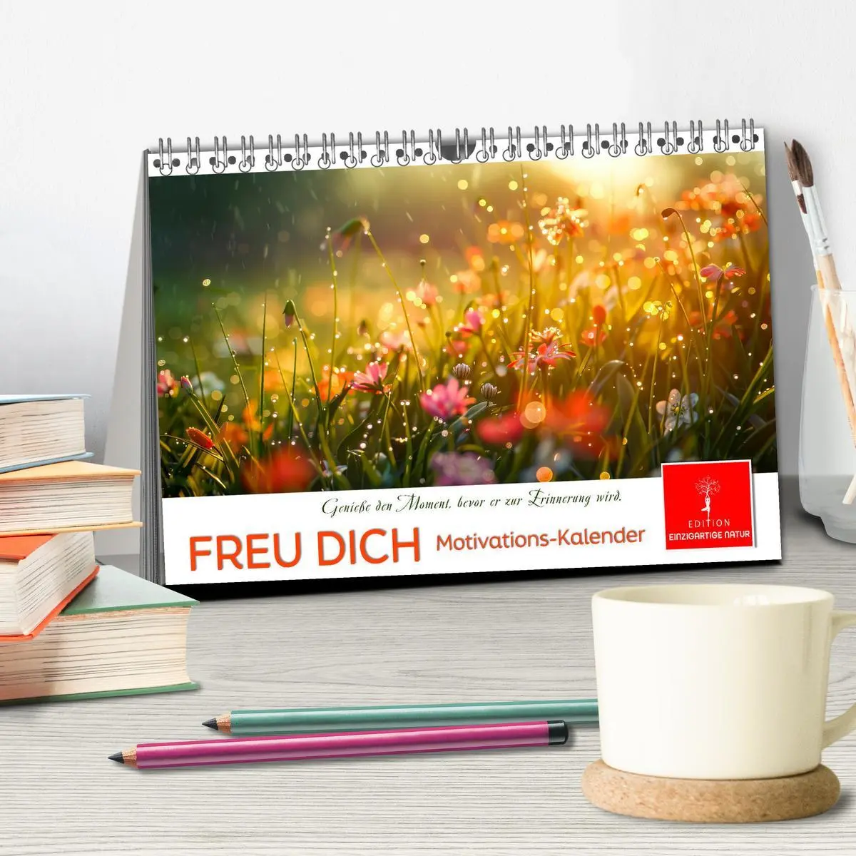 Bild: 9783457427651 | Freu Dich Motivations-Kalender (Tischkalender 2026 DIN A5 quer),...