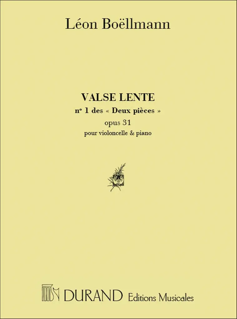 Cover: 9790044027651 | Deux Pieces. N. 1: Valse Lente, Opus 31 N. 1 | Léon Boellmann