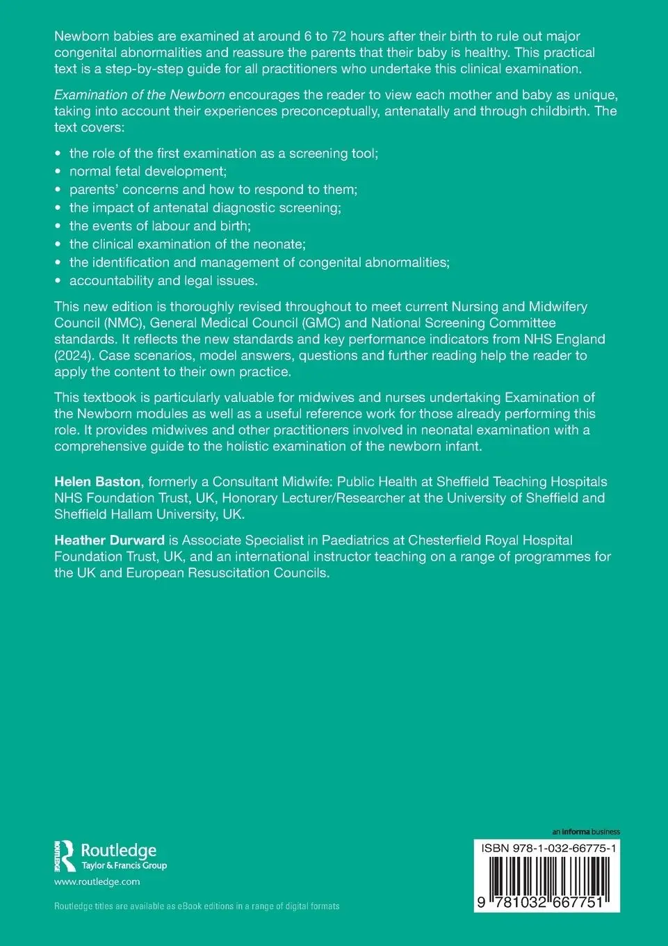 Rückseite: 9781032667751 | Examination of the Newborn | A Practical Guide | Grace McInnes | Buch
