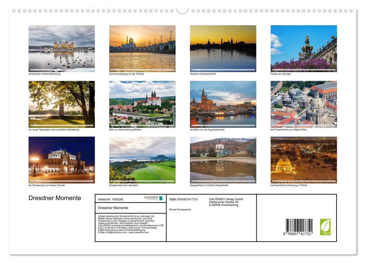 Bild: 9783457417751 | Dresdner Momente (hochwertiger Premium Wandkalender 2026 DIN A2...