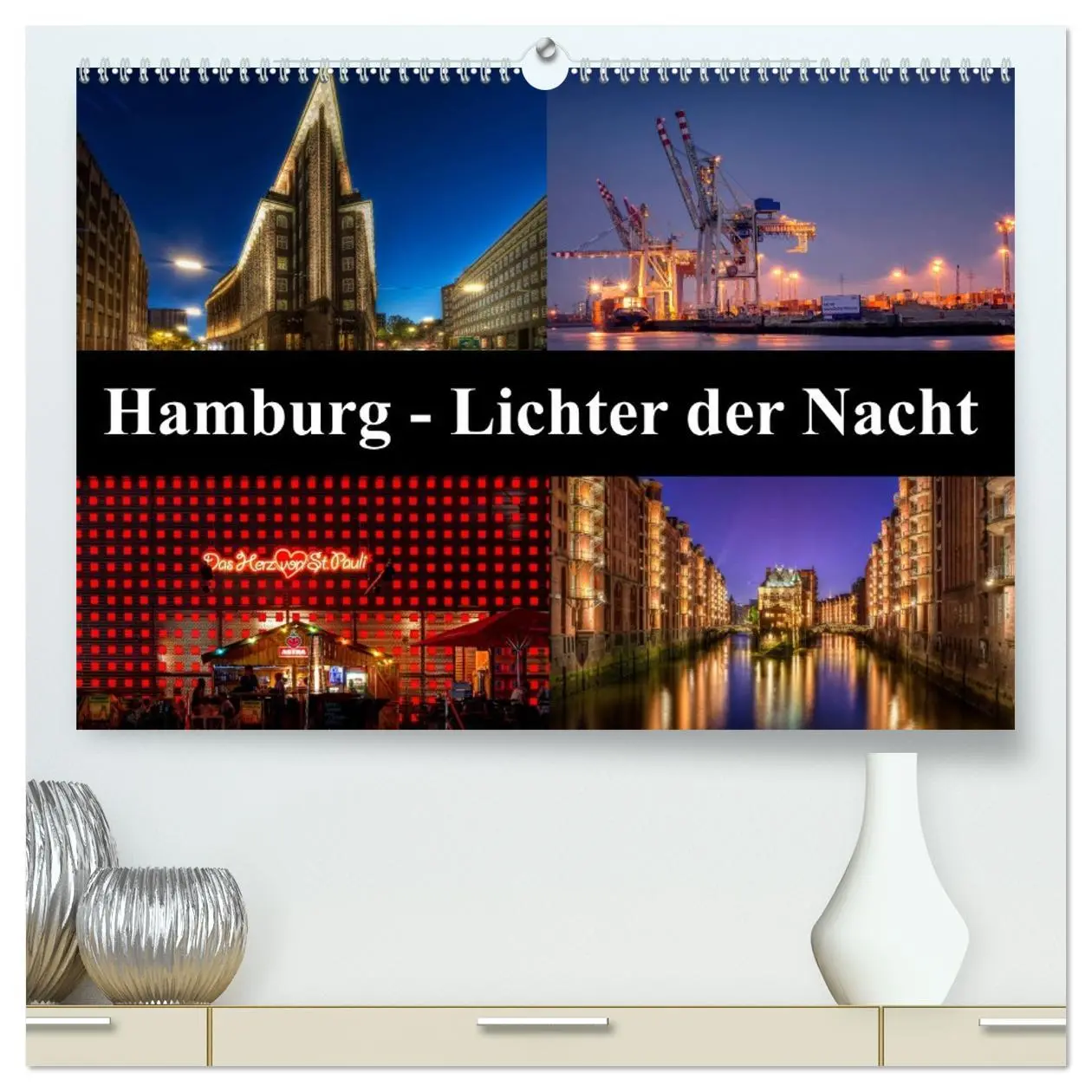 Cover: 9783516047851 | Hamburg - Lichter der Nacht (hochwertiger Premium Wandkalender 2026...